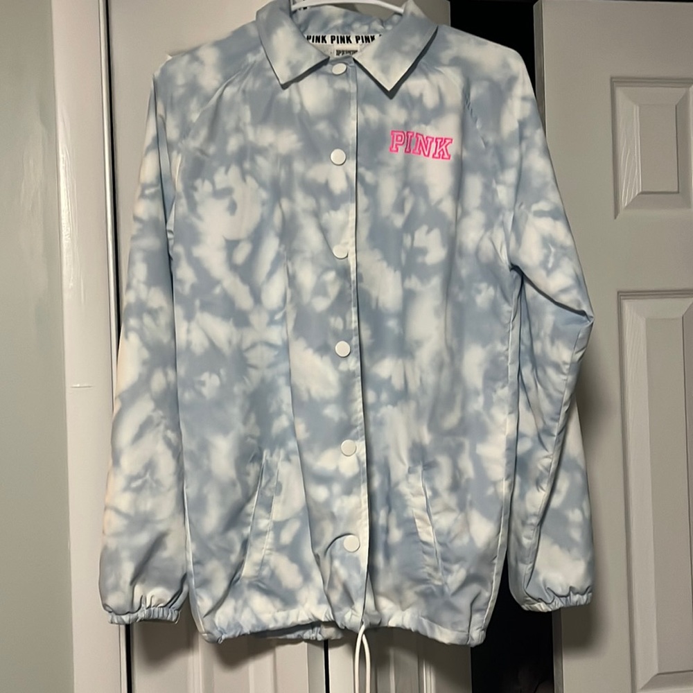 Blue and White Windbreaker from Pink